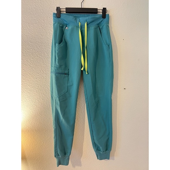 Figs Pants - FIGS Womens Zamora Teal Hydrogreen Jogger Scrub Pants Sz XXS Medical Uniform